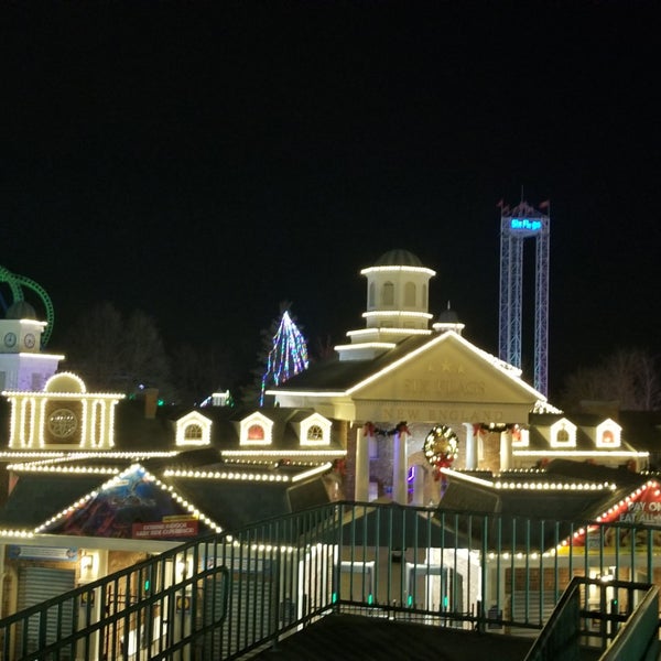 Photo taken at Six Flags New England by Gregg on 12/28/2018