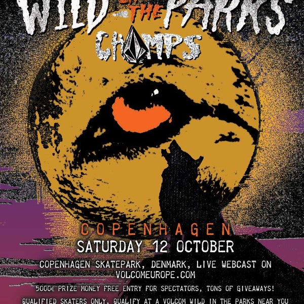 Volcom Stone's European Wild in The Parks Championships, October 12th 5000€ Prize Money+Tons of Giveaways+2 tickets to the USA WITP Champs in California! Watch it LIVE: http://vol.cm/witp-champs-live