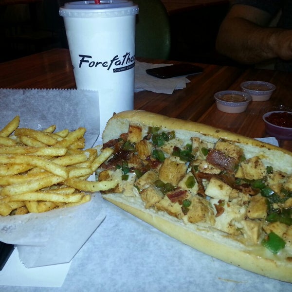 Photo taken at ForeFathers Gourmet Cheesesteaks &amp; Fries by Josh J. on 10/13/2013