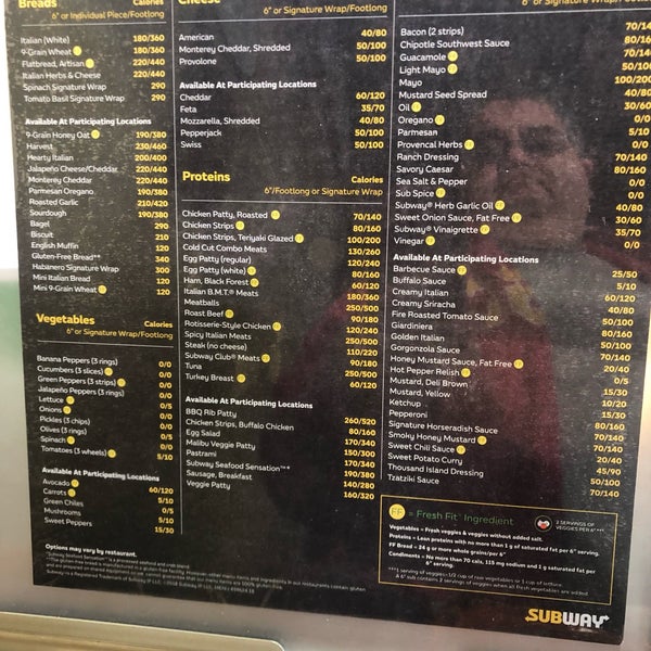 Subway - Springdale Menu and Reviews