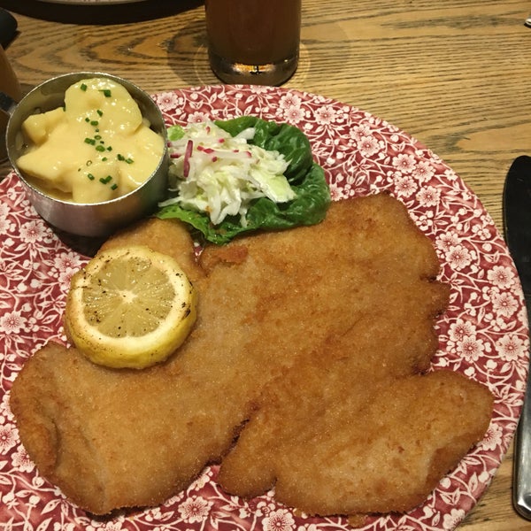 My schnitzel and potato salad was pretty good. Not the cheapest and quite loud but it is hard to find a decent schnitzel in Sydney!