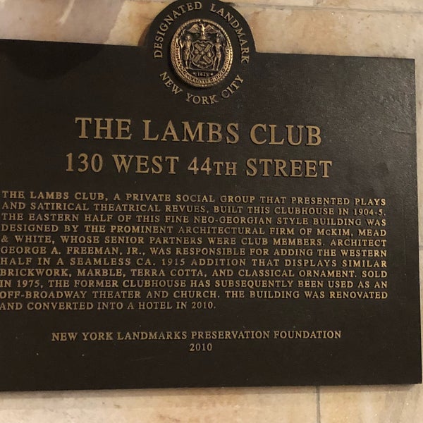 Photo taken at The Lambs Club by Matt T. on 9/17/2018