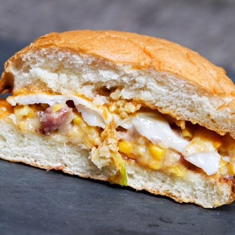 Come here for the Montauk Hangover sandwich. Fried duck egg, creamed corn with pancetta, a spicy lobster sauce, and crispy fried leeks on a roll. (credit to Serious Eats)