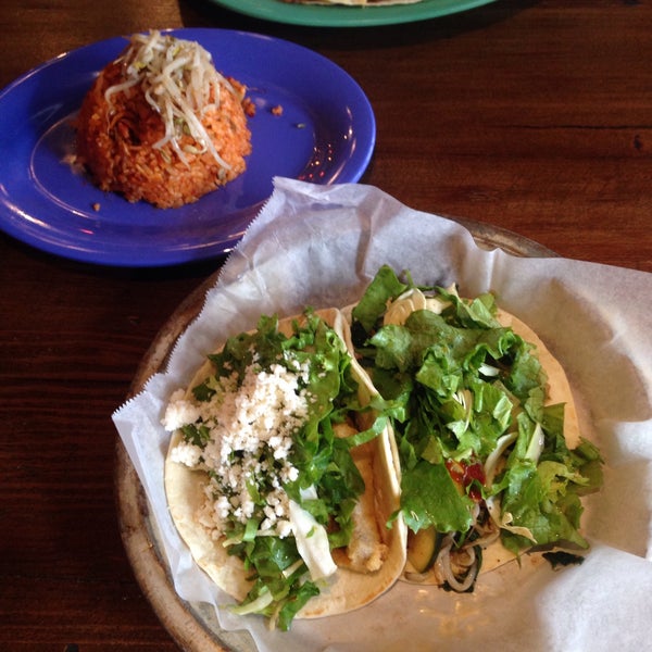 Loved the tacos and bulgogi quesadilla. Kimchi rice is very spicy but good! Portobello taco was my favorite!