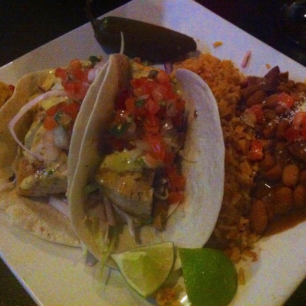 Grilled fish tacos are top notch.