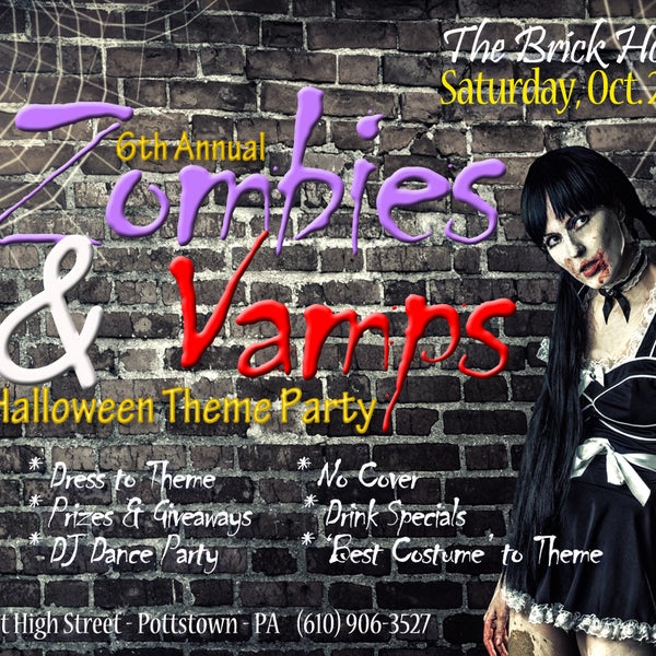 October 26 is our Annual Halloween Party themed Zombie and Vamps this year!!