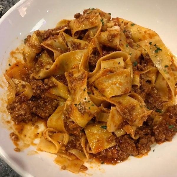 Pappardelle bolognese is superb.