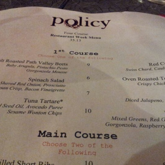 Снимок сделан в Policy Restaurant &amp; Lounge пользователем BC . 2/9/2013