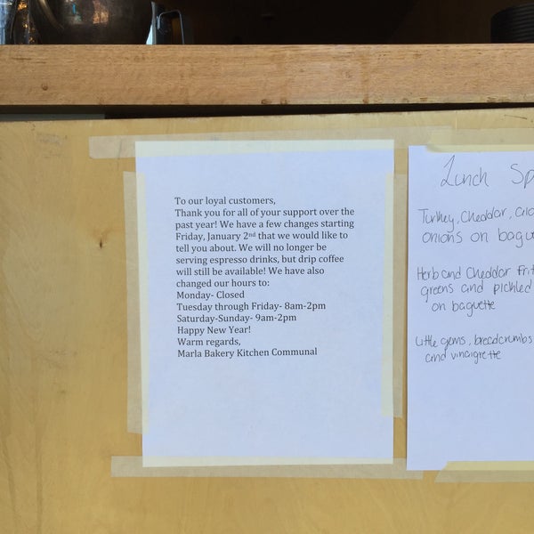 Marla Bakery Kitchen Communal (Now Closed) Mission District 8 tips