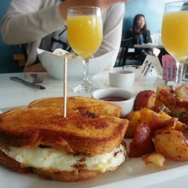 Truffle egg and cheese panini! Get the mimosa too😉