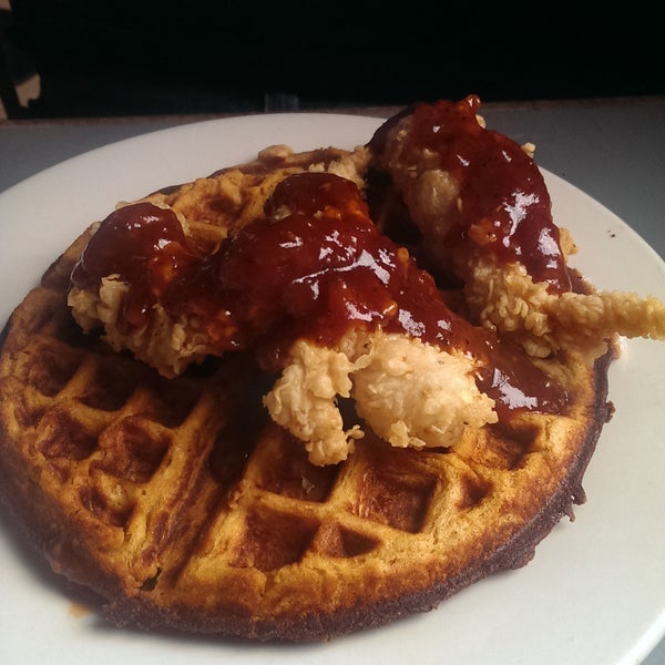 Amazing breakfast options, chicken and waffles is too good