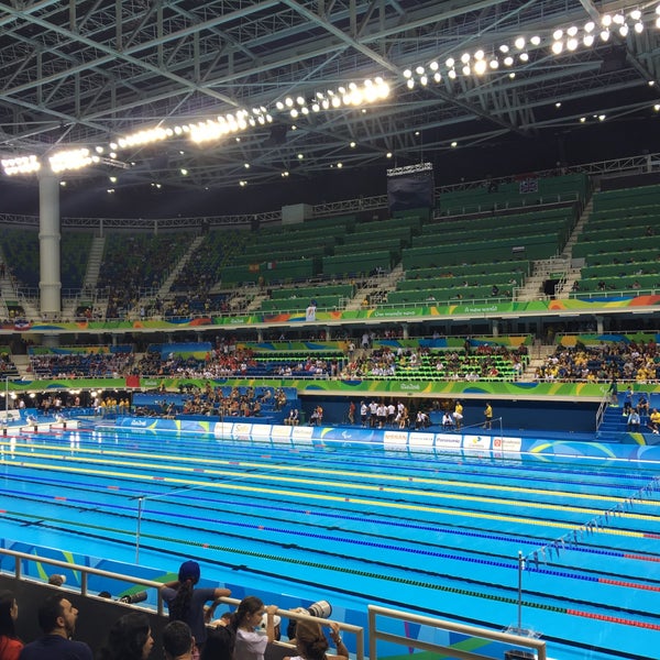 Photo taken at Olympic Aquatics Stadium by Érica M. on 9/12/2016