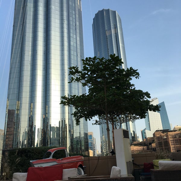 Rooftop opens at 5. The seating is totally relaxed and super cool views of the WTC towers. Plus shisha is a great side kick to mint lemonade.