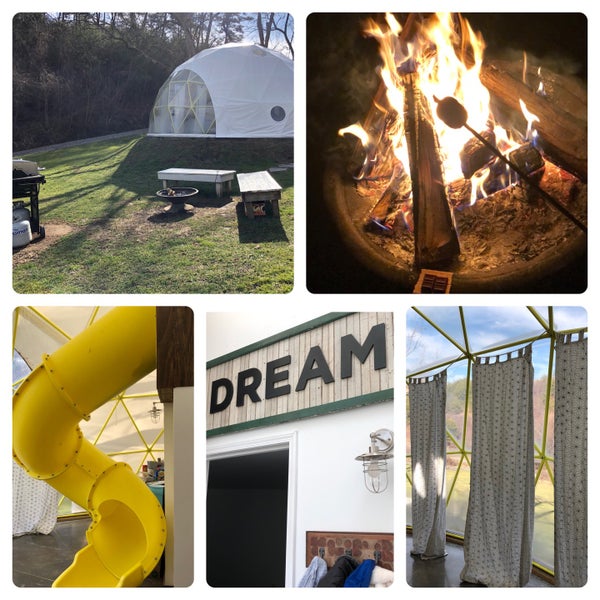 Ah “Dome Life”… my family absolutely loved it!!! Kids loved having their very own indoor slide… they used it all day every day. Hot tub was awesome in the cold Mt. Air! S’mores were a hit! A true gem!