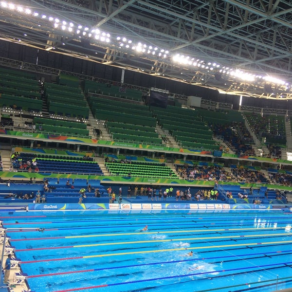 Photo taken at Olympic Aquatics Stadium by Claudia on 9/14/2016
