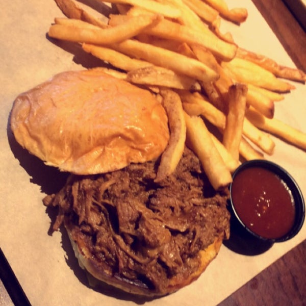 Bbq pulled pork sandwich and fries!