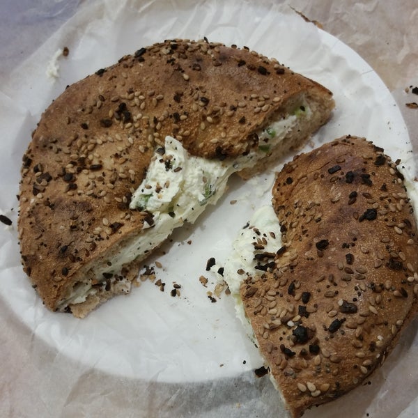 The toasted flat everything bagel with scallion cream cheese is the best I've had in NYC.