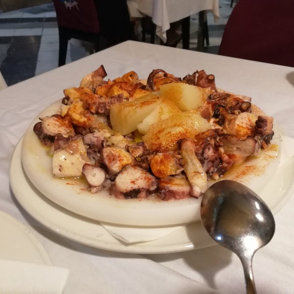Pulpo a la gallega. A little bit too much spices but very good