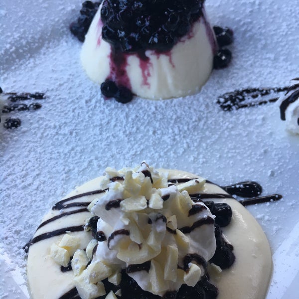 Blueberry jam or chocolate sauce on your Panna Cotta?