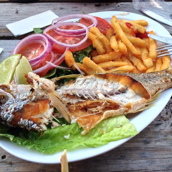 Try the whole yellow tail snapper for $ 10