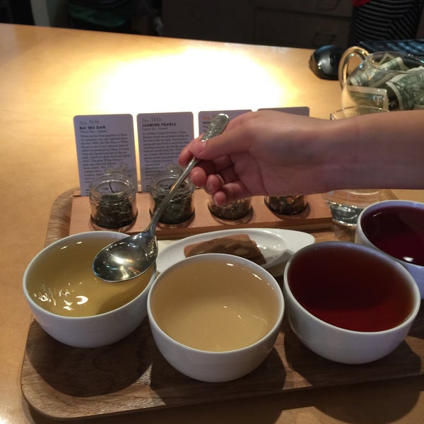 go for the tea sampler! honeybush and jasmine pearl are both excellent.