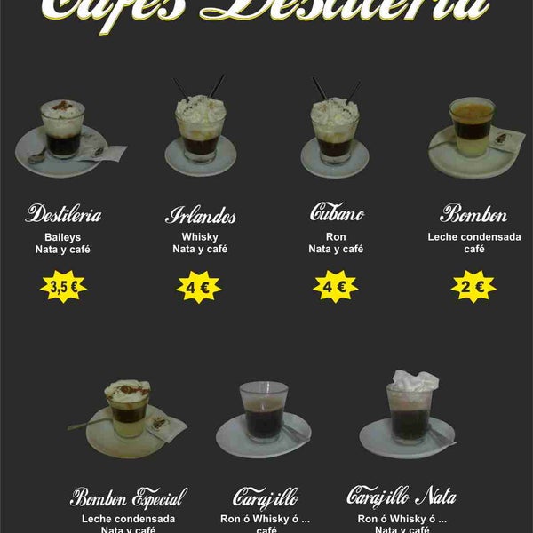 cafés especiales de la Destileria Bar Ponferrada
