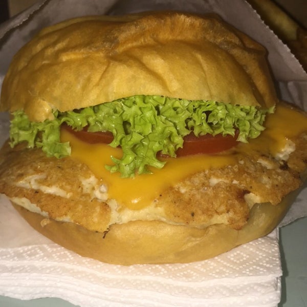 The chicken burger was well-seasoned and light.
