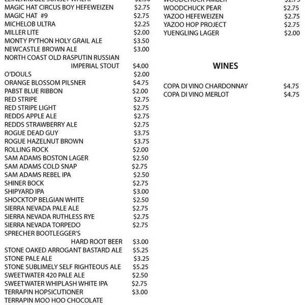 new beers and prices