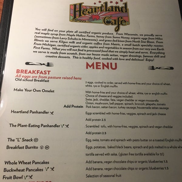 Photo taken at Heartland Café by Phoenix J. on 5/5/2018
