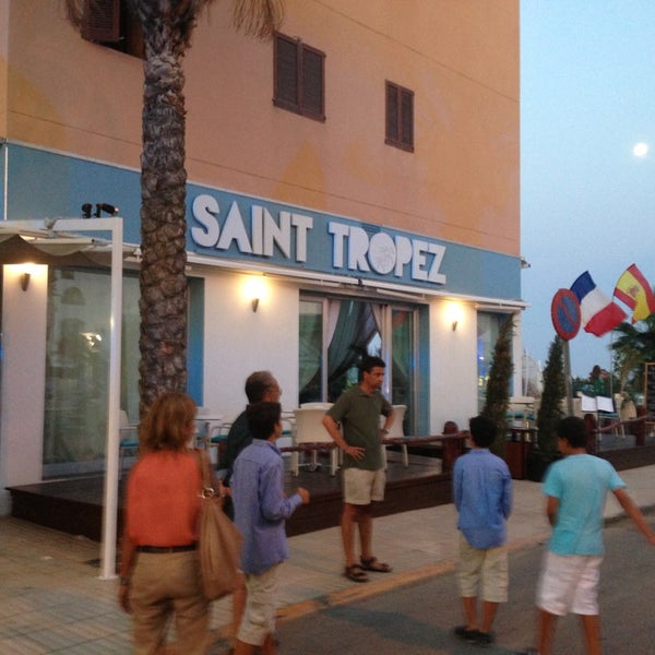 Photo taken at St.Tropez Beach Bar &amp; Restaurant IBIZA by Mihashu M. on 8/19/2013