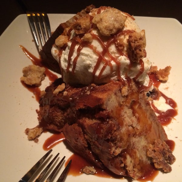 The macadamia nut chicken is so good! The must have for dessert is the spiced apple bread pudding!