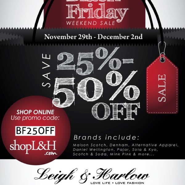 Black Friday Weekend shop the brands u want at 25%OFF! Www.shoplandh.com