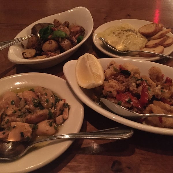 Christmas Eve - Feast of the Seven Fishes: Baccala Spread with Crostini, Rhode Island Calamari with Hot Cherry Peppers, Grilled Octopus & Fingerling Potatoes, Tuna & Gigante Bean Salad