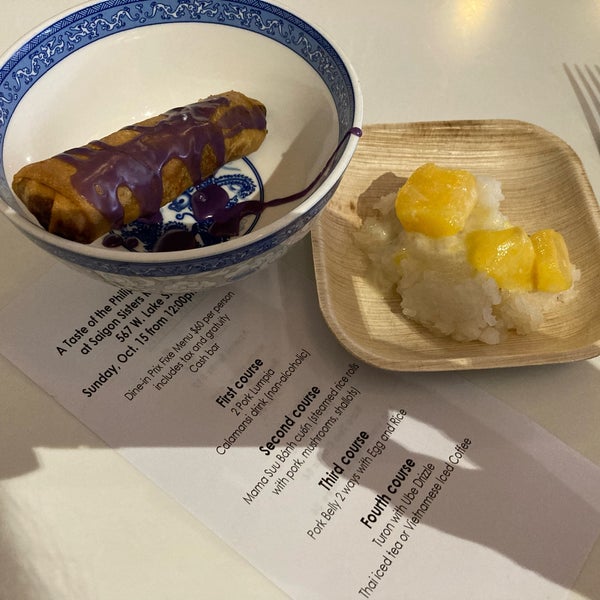 Turon with Ube Drizzle, Mango Sticky Rice, from A Taste of the Philippines Brunch at Saigon Sisters Restaurant
