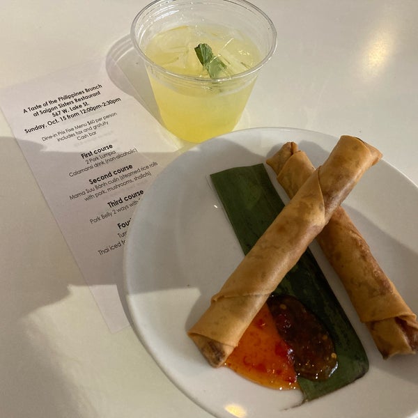 2 Pork Lumpia, Calamansi drink, from A Taste of the Philippines Brunch at Saigon Sisters Restaurant