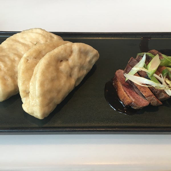 Oolong-Smoked Duck (hoisin, Chinese steamed buns)