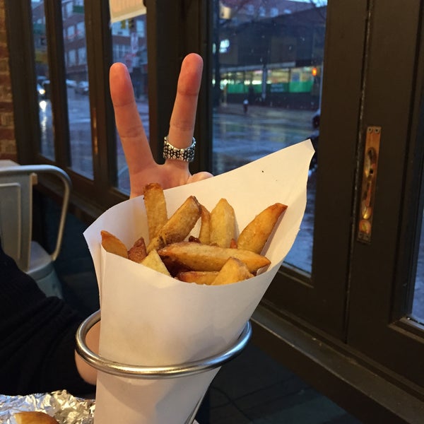 Photo taken at F. Ottomanelli Burgers and Belgian Fries by Boris on 1/18/2015