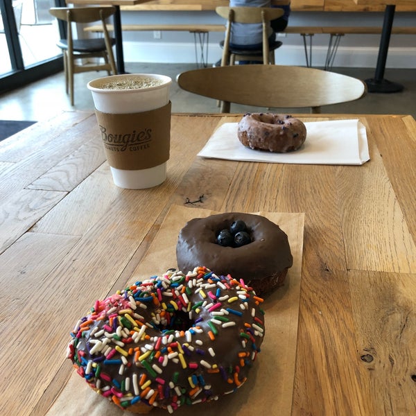 Photo taken at Bougie&#39;s Donuts &amp; Coffee by Stephanie R. on 2/10/2018