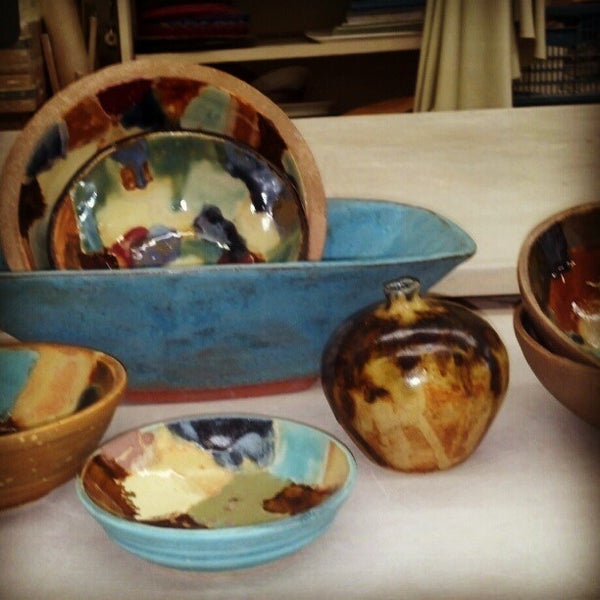 Some potters here are making dinnerware sets. Great idea for summertime entertaining!