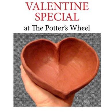 Celebrate Valentine’s Day & can give the potter’s wheel a whirl! Create a special tray to commemorate your evening. Includes wine & pizza. SIGN UP NOW $140 per couple for a night to remember.