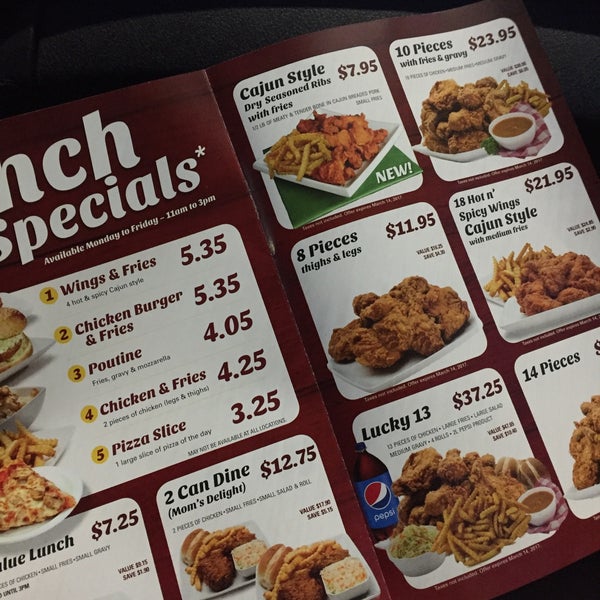 Chicken delight menu outlet