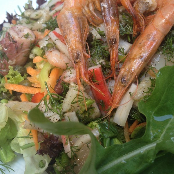 One of the best at fresh seafood salad! Just a bit too much garlic inside but you can adjust it while ordering.