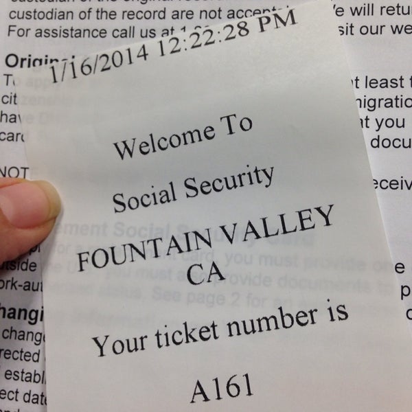 Social Security Administration, 17075 Newhope St, Fountain Valley, CA, soci...