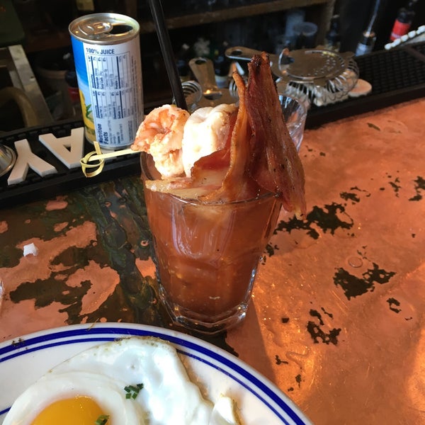 Get the Bloody Mary fully loaded for the obvious photo op, but also a delicious food that's also a snack.