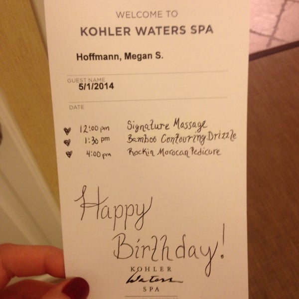 5/1/2014 tarihinde Megan S.ziyaretçi tarafından Kohler Waters Spa'de çekilen fotoğraf