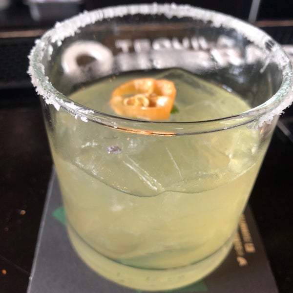 Habanero Margarita is quite a tasty twist on the classic! Not overpowering but the heat is noticeable on the backend.