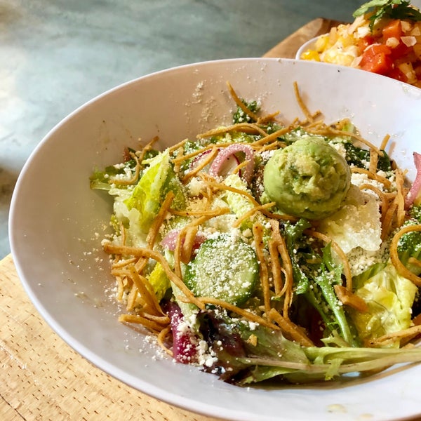 The light, refreshing Baja Chop salad and Border Slaw have wonderful texture and crunch. They feel healthy, which eases the guilt after eating all that fried chicken.