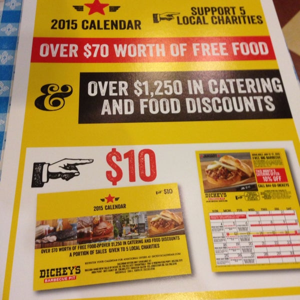 Smoked chicken! And get their calendar it's got $70 in free food! And offers are retroactive