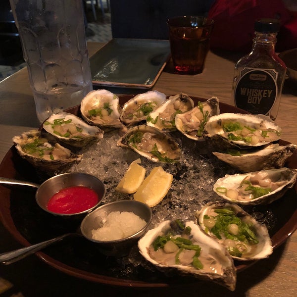 The $1.50 Oysters during Happy Hour and try the whiskey boy cocktail.