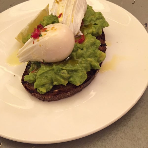 Had a toast with perfect avocados, chillies & poached eggs. And a string quartet played "Barbie Girl" & "Oops, I Did It Again".